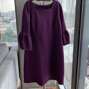 Plum dress with bell sleeves from Eloquii